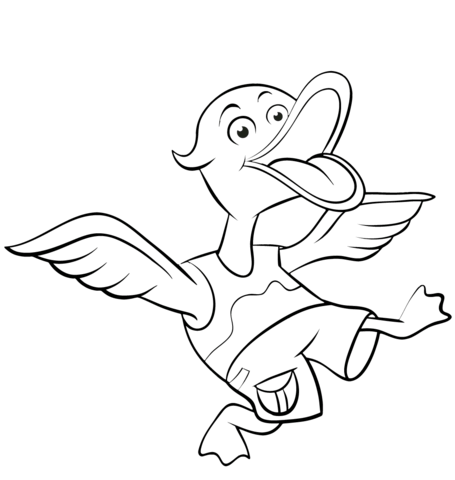 Cartoon Duck Coloring Page